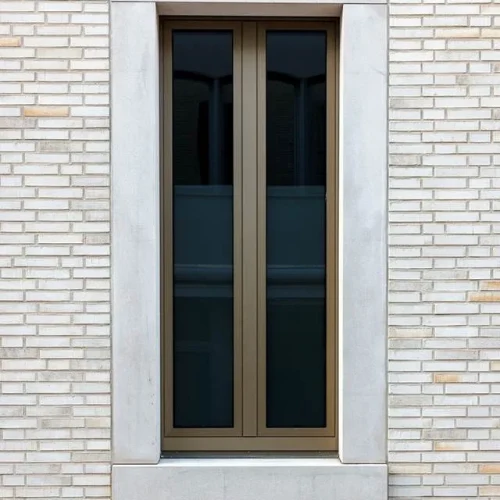 Fenstereinfassung aus Faserbeton in einer hellen Klinkerfassade